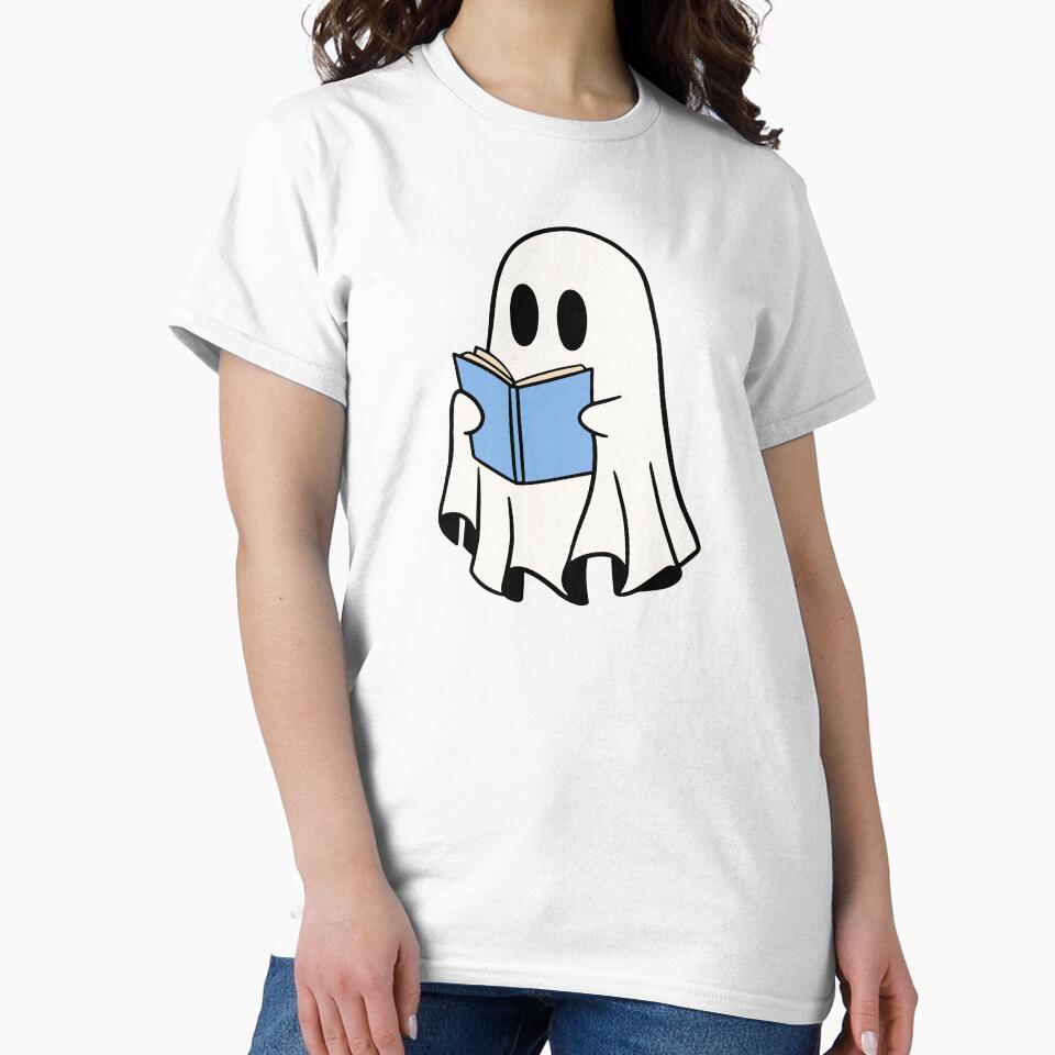 ghost reading a blue book by Neadoodles