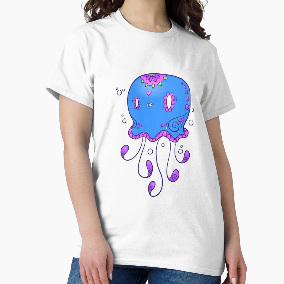 Cute Sugar Skull Animal Day of the Dead jellyfish by abowersock