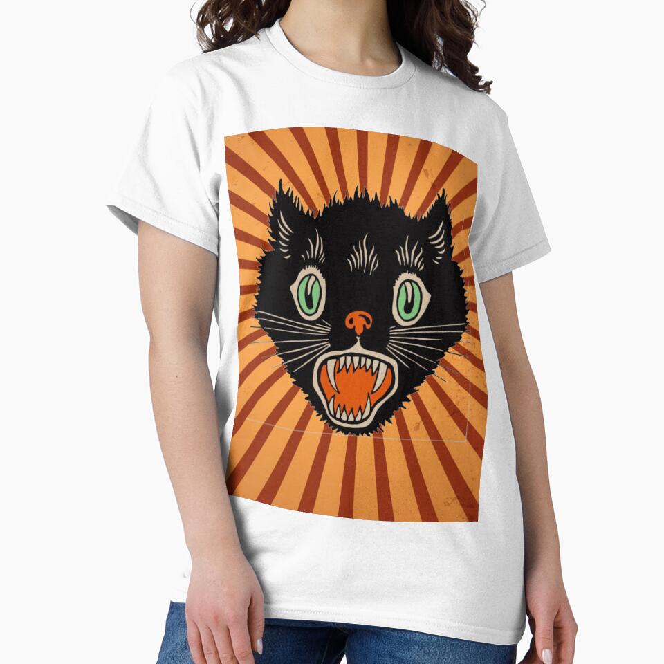 Black Cat Vintage Retro Halloween by gillys
