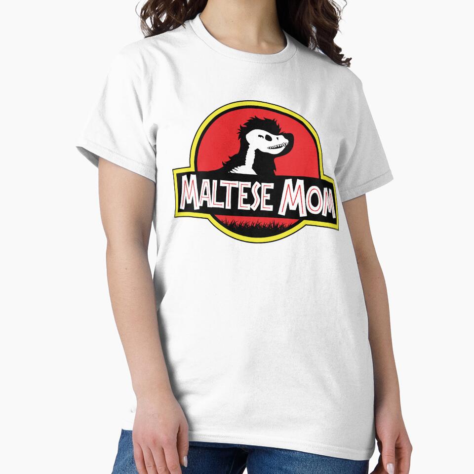 (For Bright Background) Jurassic Maltese Mom by More Cute Dogs