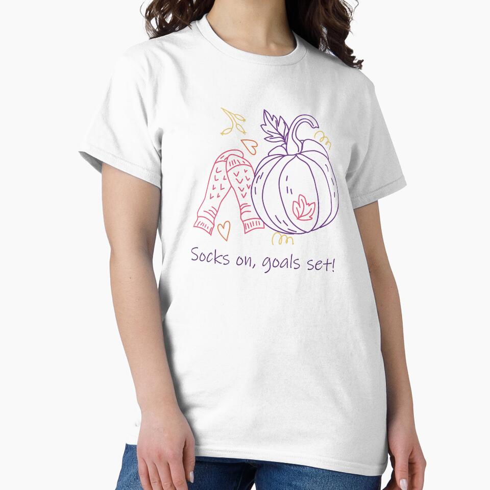 Cozy autumn socks and pumpkin motivational design by olenapetol