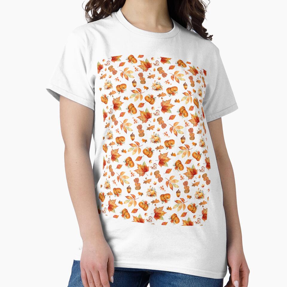 Cozy Autumn Pumpkin Foliage Illustration pattern by Chromaovo
