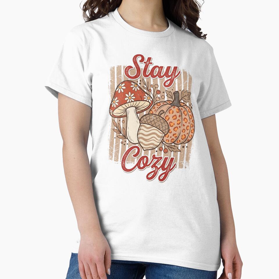 Stay Cozy Floral Mushroom Pumpkin by hidetheyasin