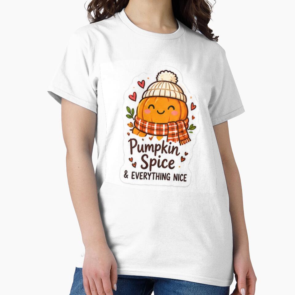 Pumpkin Spice & Everything Nice Cute Pumpkin Fall Sticker by LearnFunStore