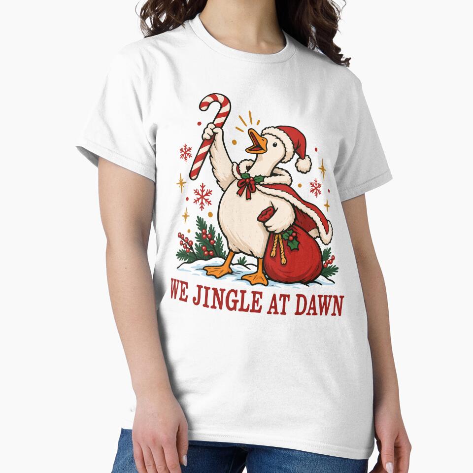 We Jingle At Dawn Funny Goose Christmas by roni-harbor