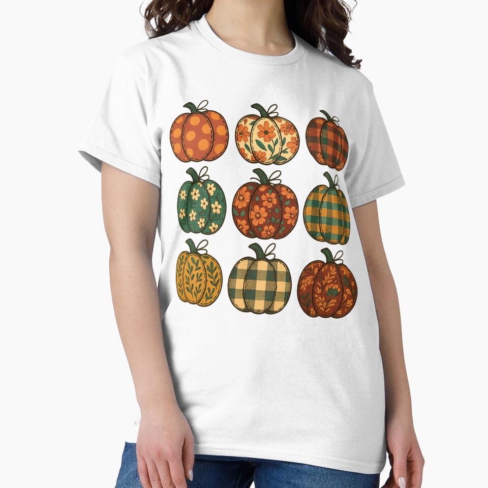 Patchwork Embroidery Design｜Floral ghost png｜Pumpkin Patchwork｜Fall patchwork Quilt｜patchwork jacket fall｜autumn patchwork quilt｜Pumpkins by PixelBlooming