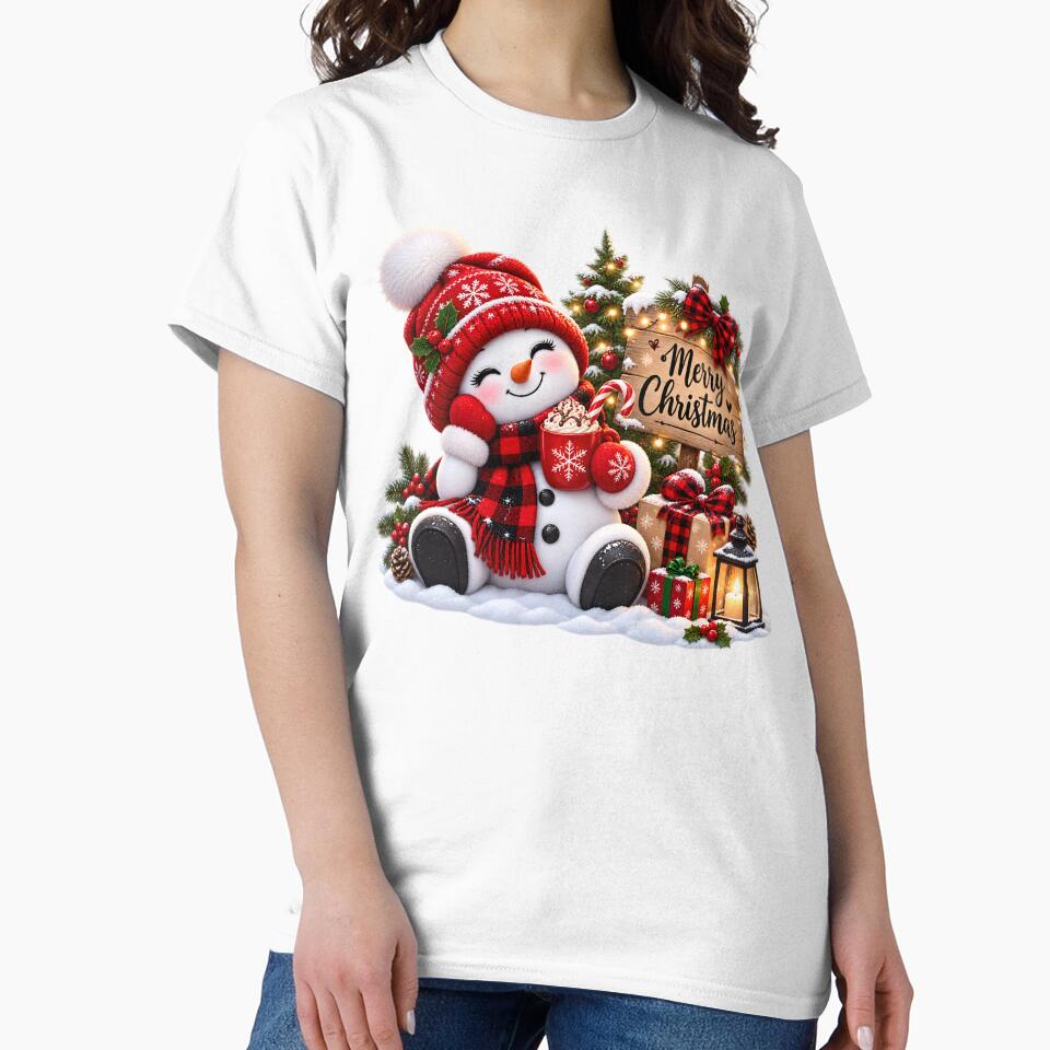 Cute Merry Christmas Snowman Cozy Holiday Design by TinyWeird