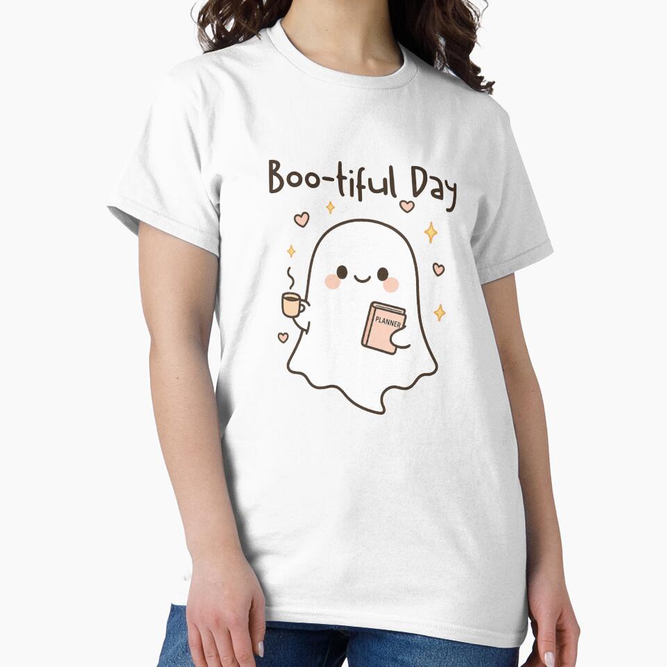 Smiling Ghost with Coffee and Planner by ppcreation