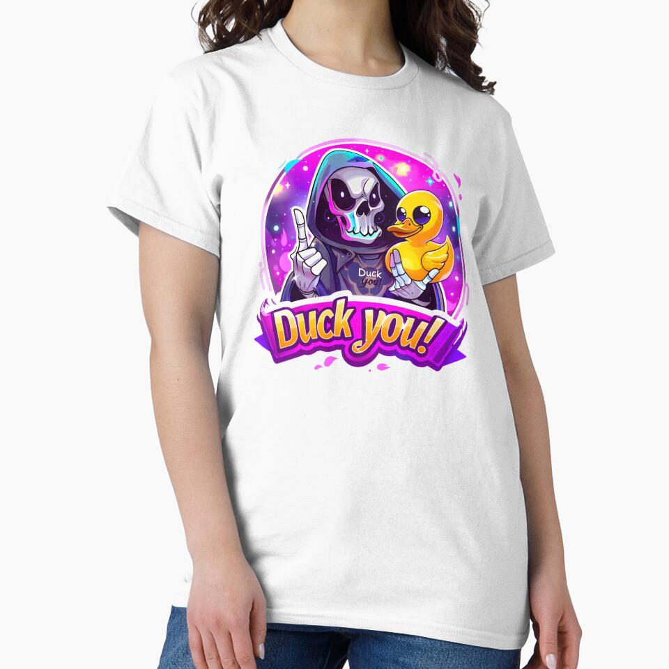 Sarcastic skeleton. Funny duck. Snarky skeleton. by marielkoks