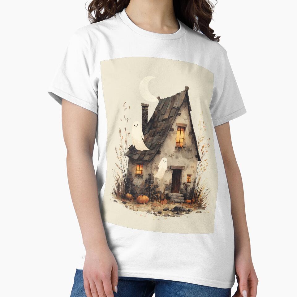 Moonlit Haunted Cottage by Helenaphotoart