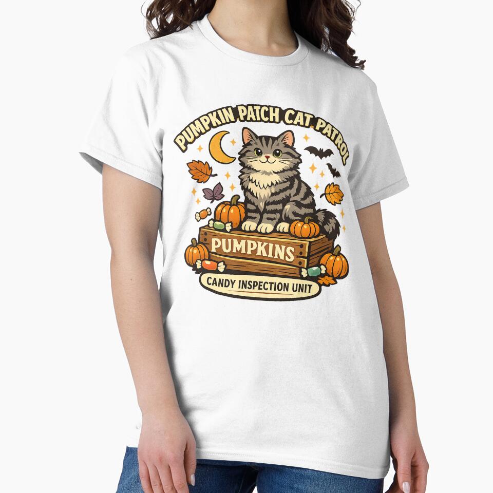 Pumpkin Patch Cat Patrol Halloween Cat by Concrete Coffee Studio