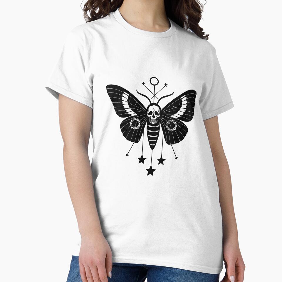 Mystic Moth Gothic Nature Black Design by VinciLab