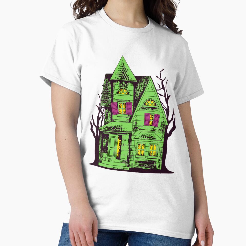 Haunted House in neon colors by emotionpotion