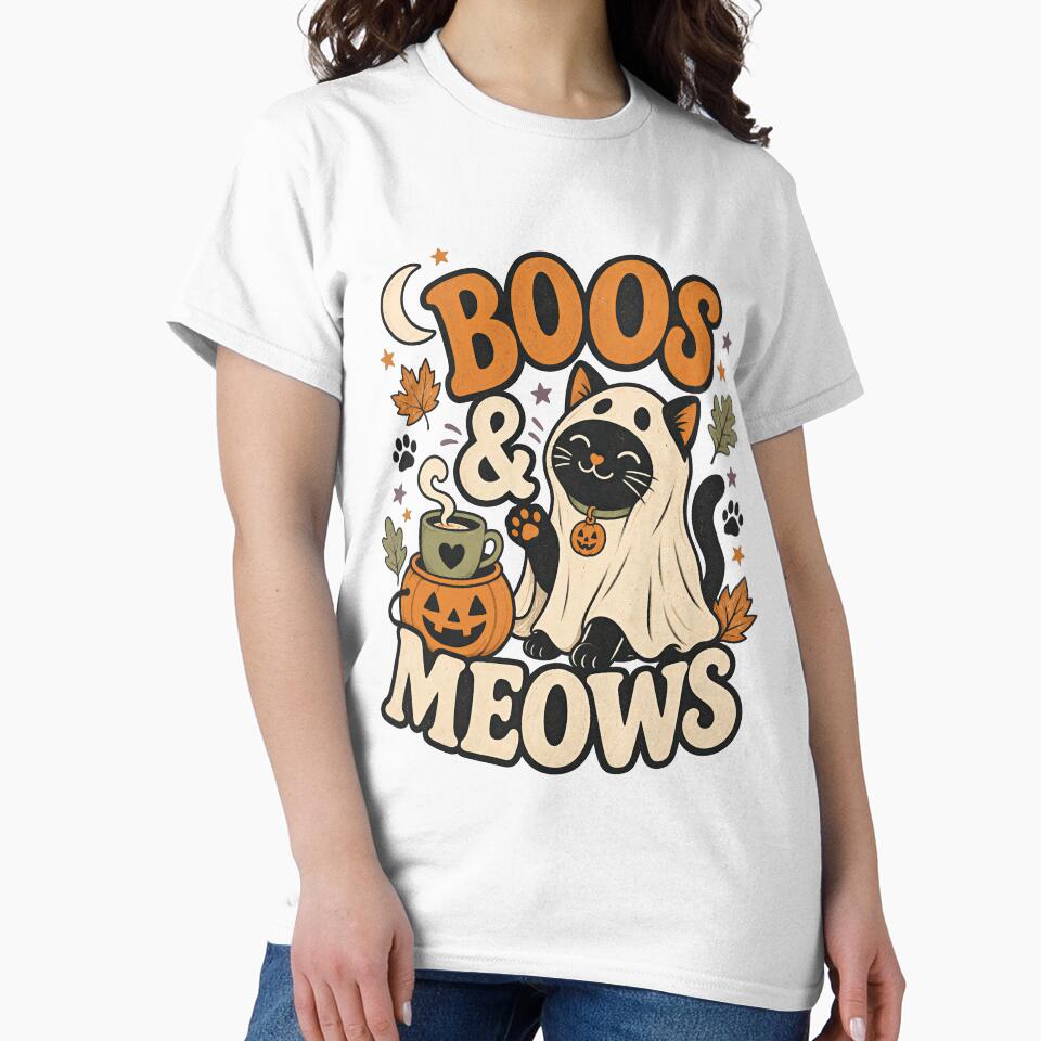 Boos & Meows Cute Halloween Cat Ghost by Zenith Design