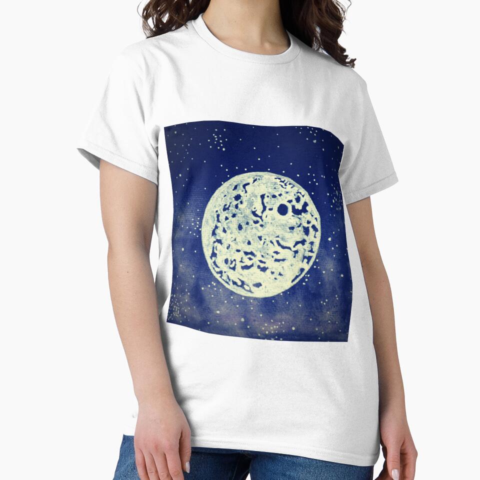 Blue Full Moon Painting by artistryscope