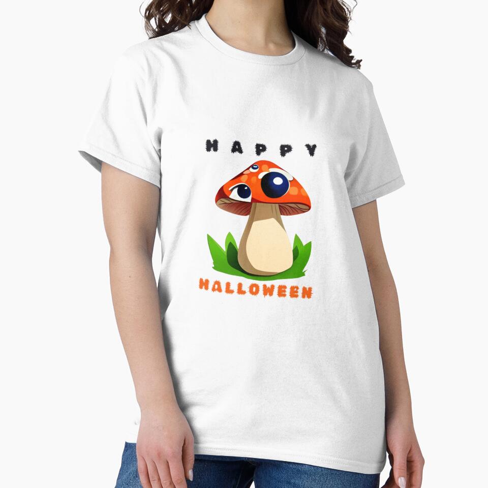 HAPPY HALLOWEEN MUSHROOM WITH EYES by Liza36designs