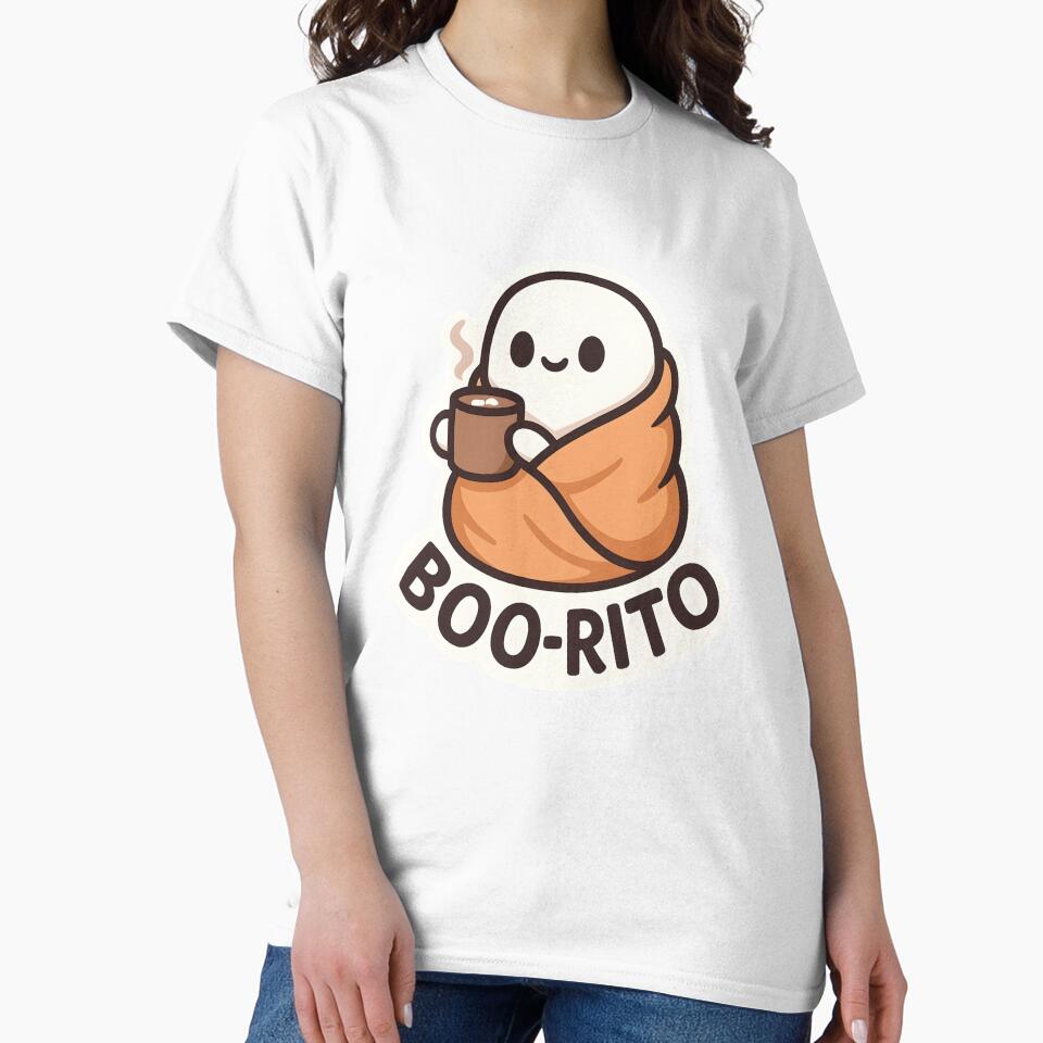Boo-rito Cozy Ghost with Coffee by Cheerioza
