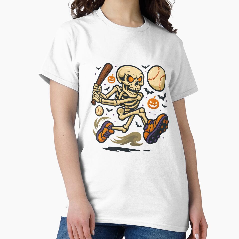 Skeleton Baseball Player Halloween Boys Men Kids by clothesy7