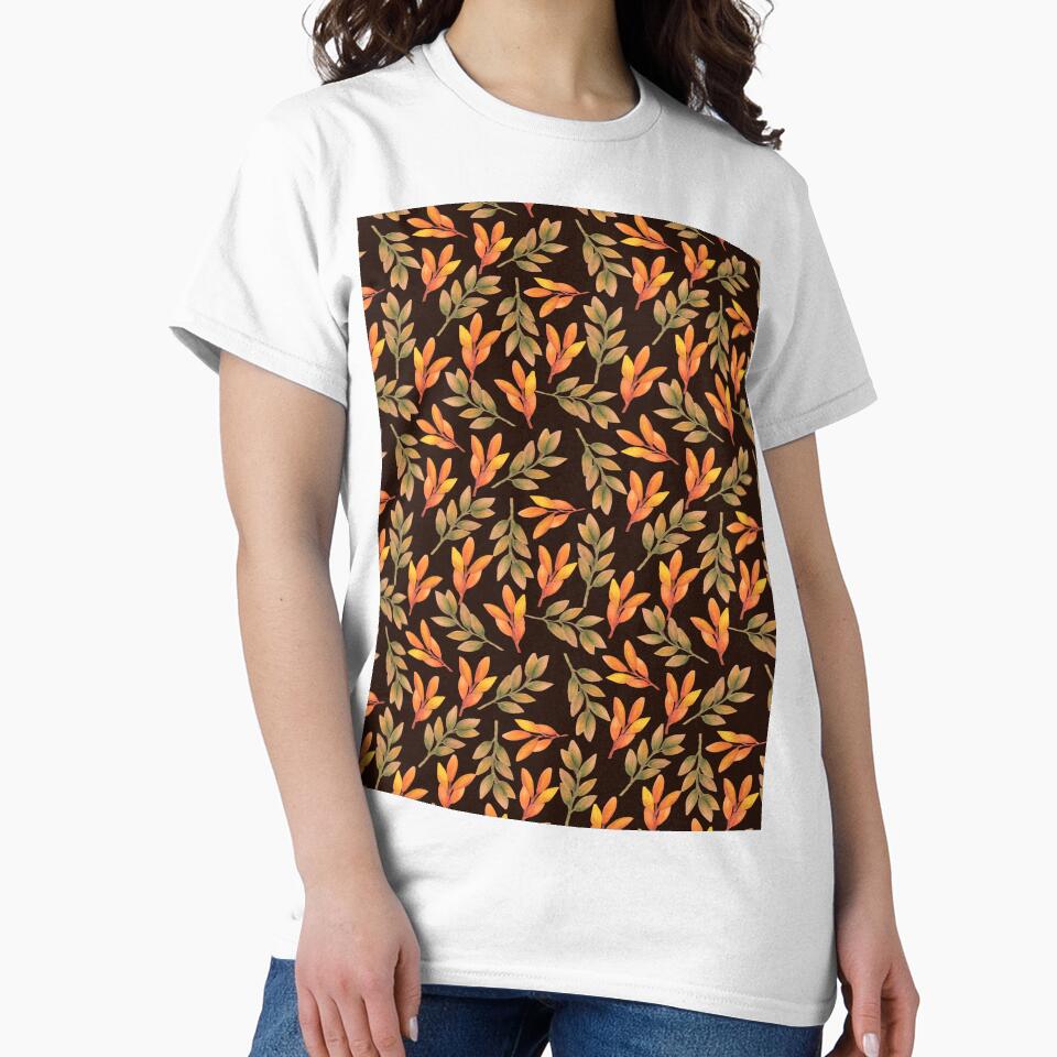autumn leaves pattern,watercolor by cutecrazytshirt