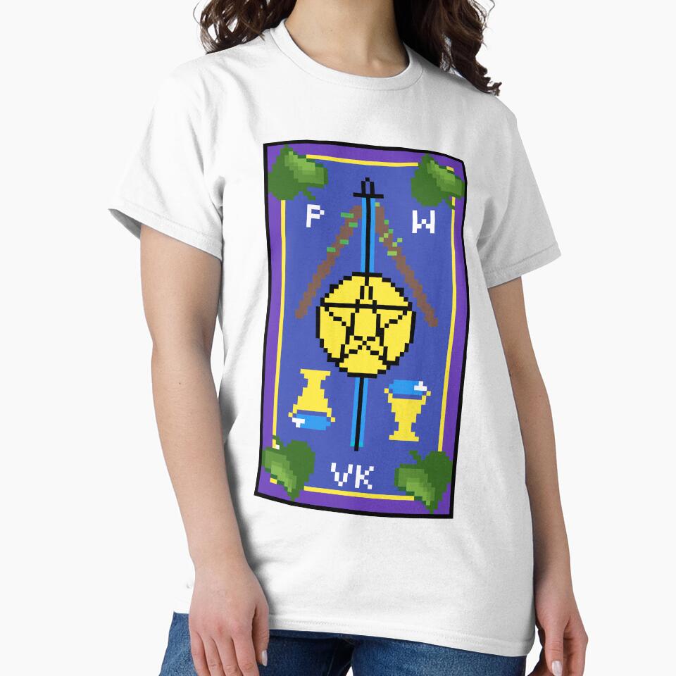 Wait, is this pixel art tarot? Pink - Back Card (Design for T-shirt, stickers and other accessories) by Pixel Waite