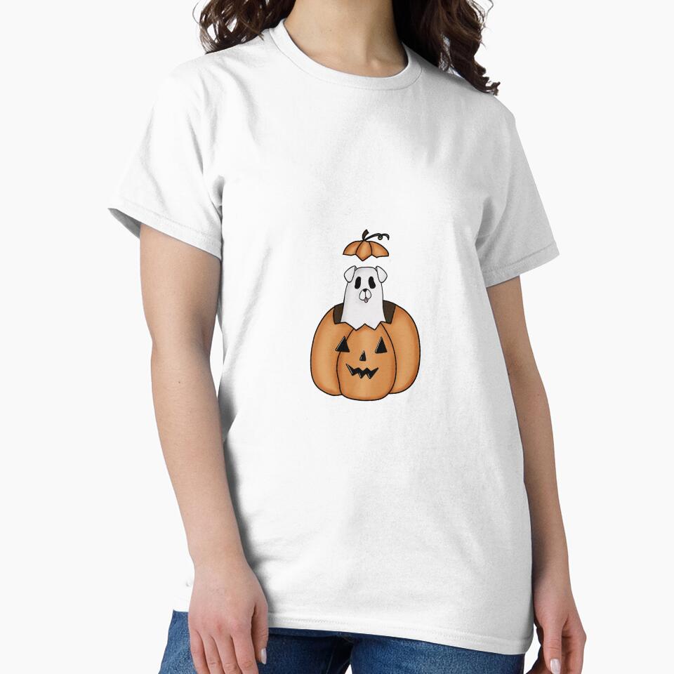 Copy of Jack o lantern ghost dog white floppy ears by Riley Cioffi-Smith