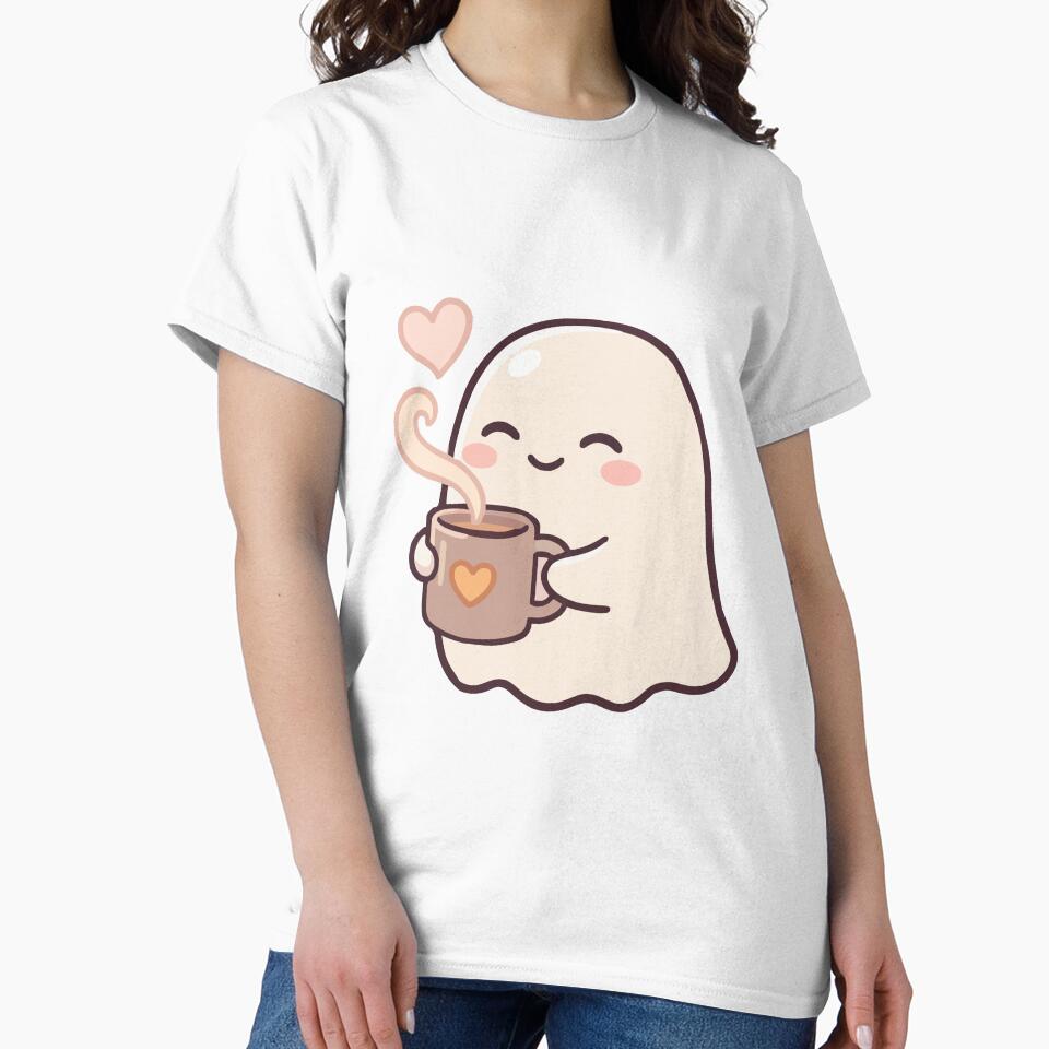 Cute Coffee Ghost Cozy Kawaii Love Aesthetic by Spotty-Shanmukh