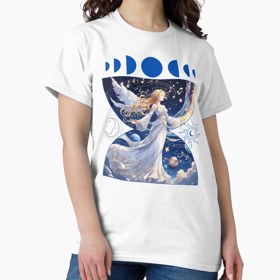 Celestial, Angel Anime Moon Phases Design by Estelle Printworks
