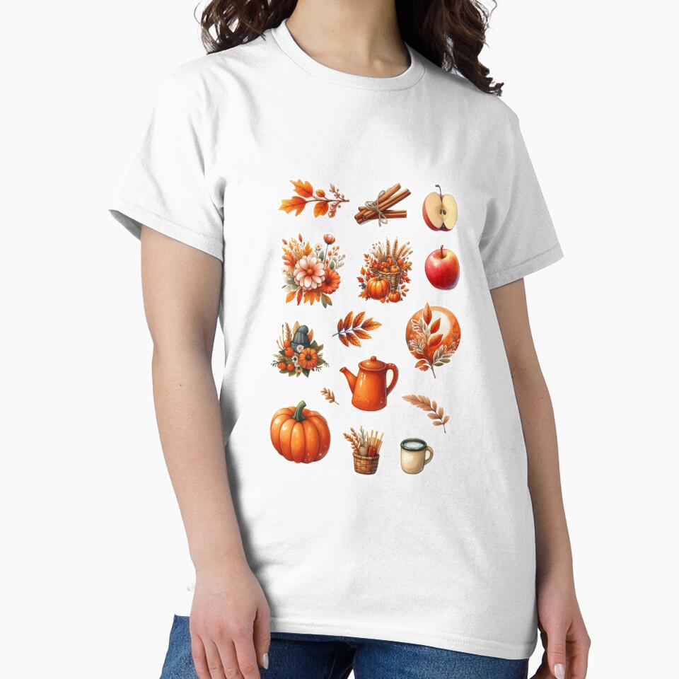 Cozy Autumn Aesthetic Stickers | Fall Leaves, Pumpkins & Cinnamon by FlowerMyLove