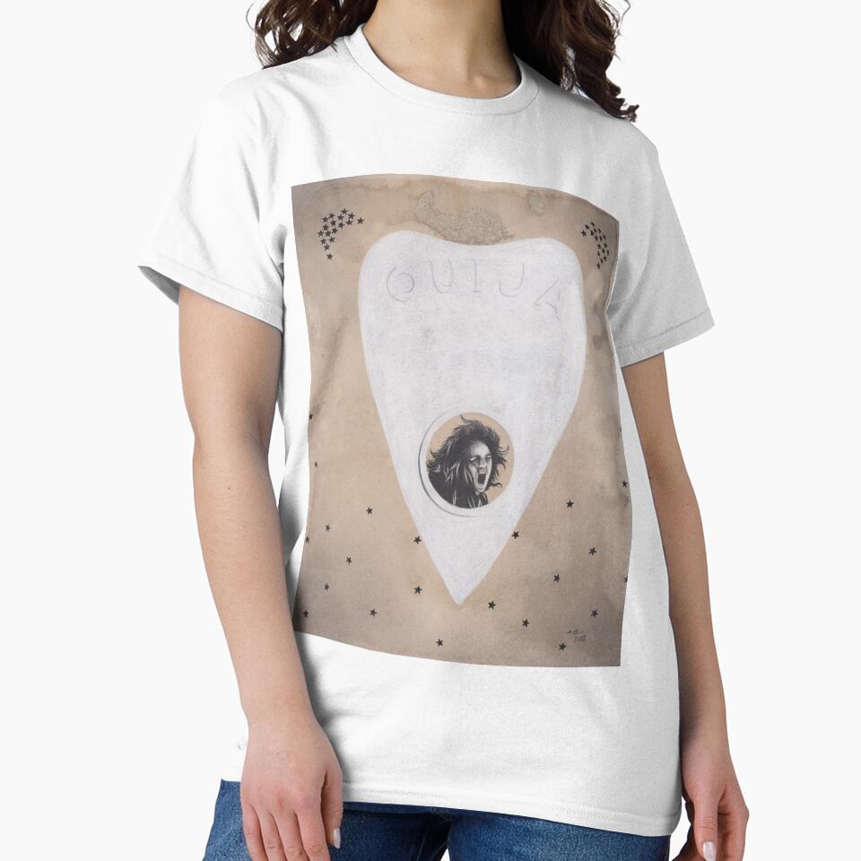 Ouija Planchette with Screaming Spirit Stuck Inside with Stars by brittnideweese