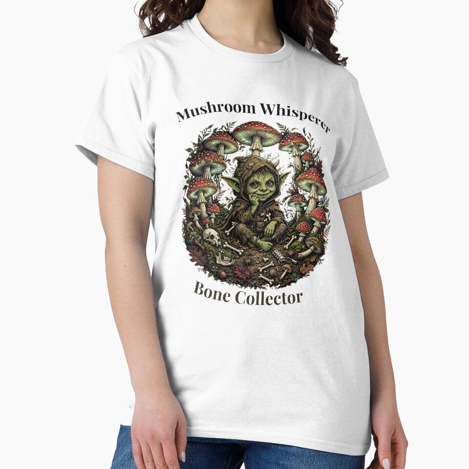 Mushroom Whisperer Bone Collector Goblin Goblincore Fantasy Art Halloween by Neurospicy Trolls