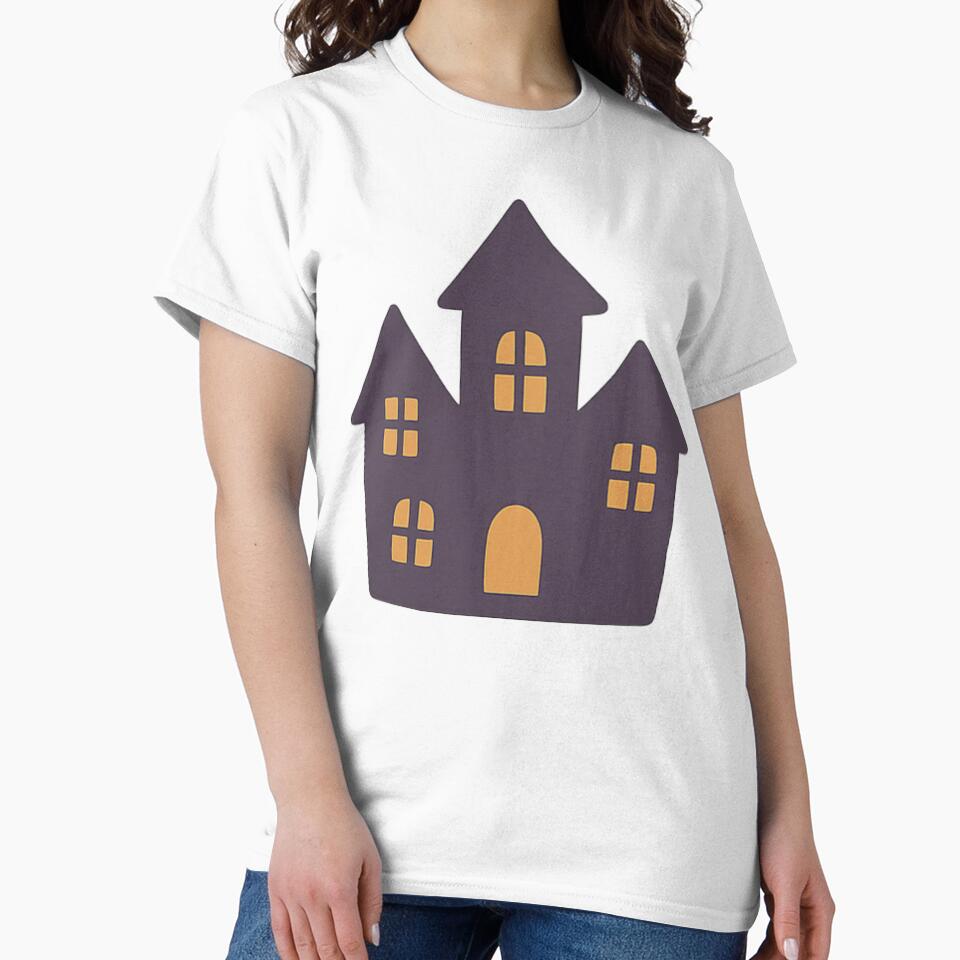 Haunted House Vintage Spooky Halloween Art by Vendeloc