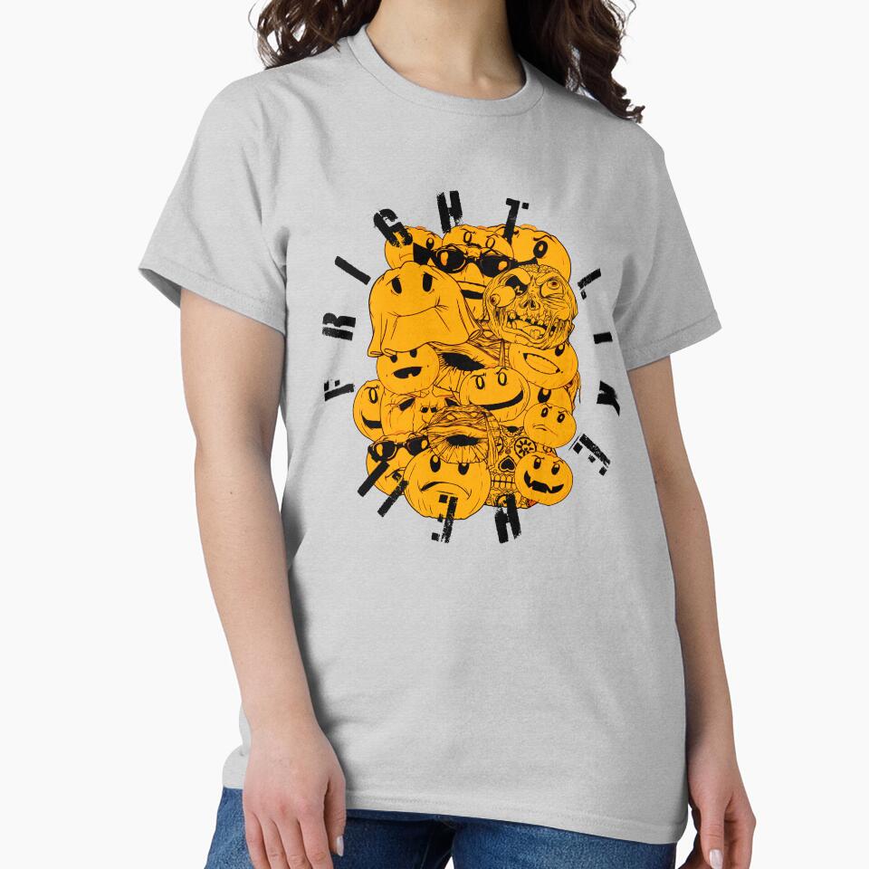 Yellow pumpkins black text, Fright like Hell by Martzart
