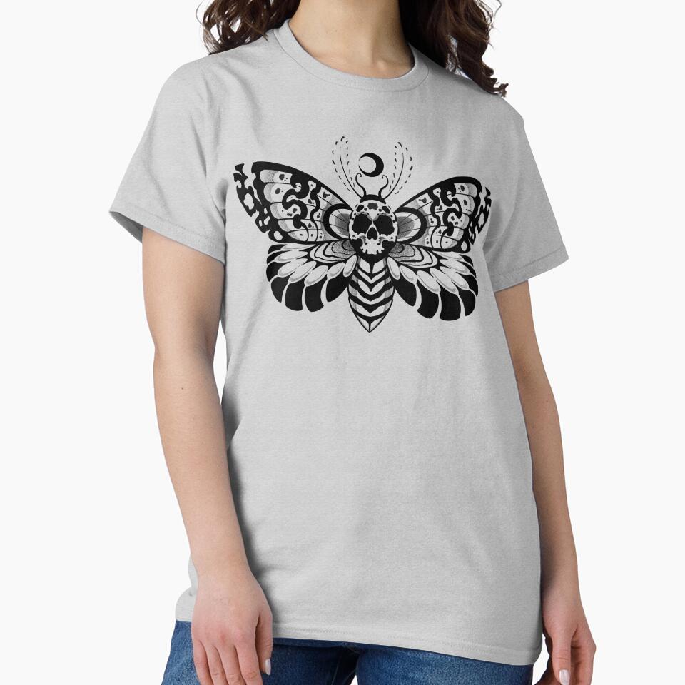 Moth blackwork dark tribal by 7Delamancha
