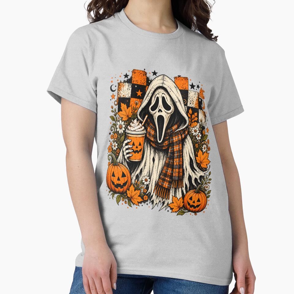Ghost Face with Pumpkin Spice Coffee and Jack-O'-Lanterns by YeddiLoy