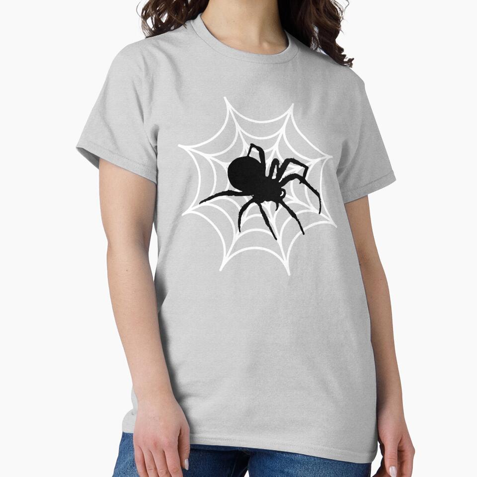 Black spider on a white web by Francesca Sarno