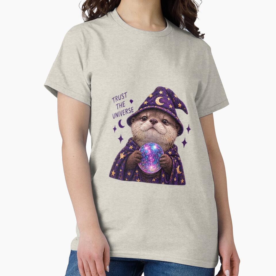 Mystical Weasel with Moon Hat and Crystal Ball – Trust the Universe by CosmicCutouts