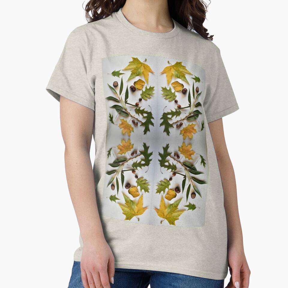 Autumn pattern with yellow and green leaves by mariya-ivanova