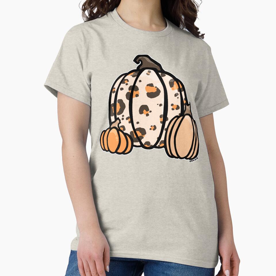 Orange Leopard Print Pumpkin by JanGrackle