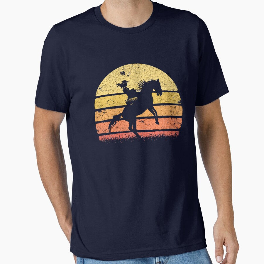 Cowgirl Bucking Bronco Rodeo Retro Wrangler Cowgirl Gear by DynamicDesign