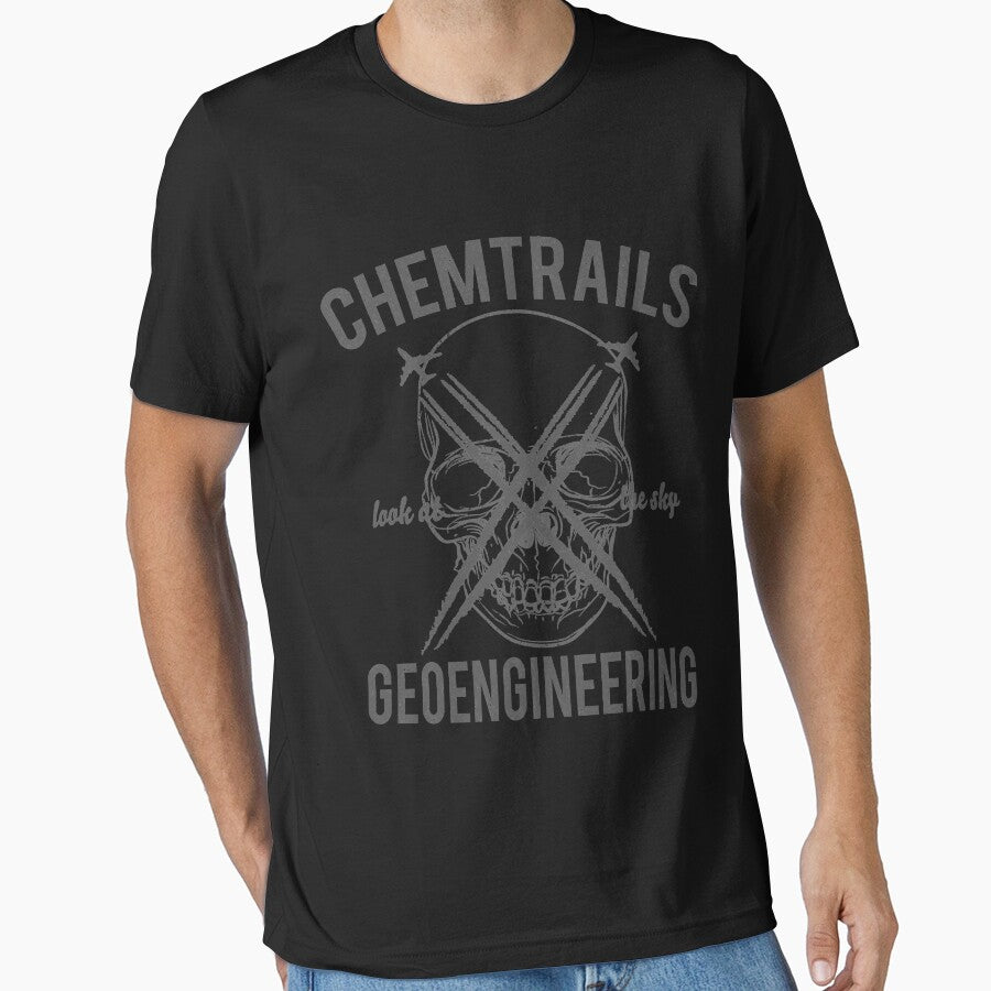 Chemtrails Retro Vintage Distressed Jet & Skull Design by JakeRhodes