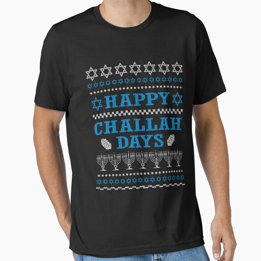 Happy Hanukcat T-Shirt, Funny Jewish Hanukkah Ugly Sweater by jaybeebrands
