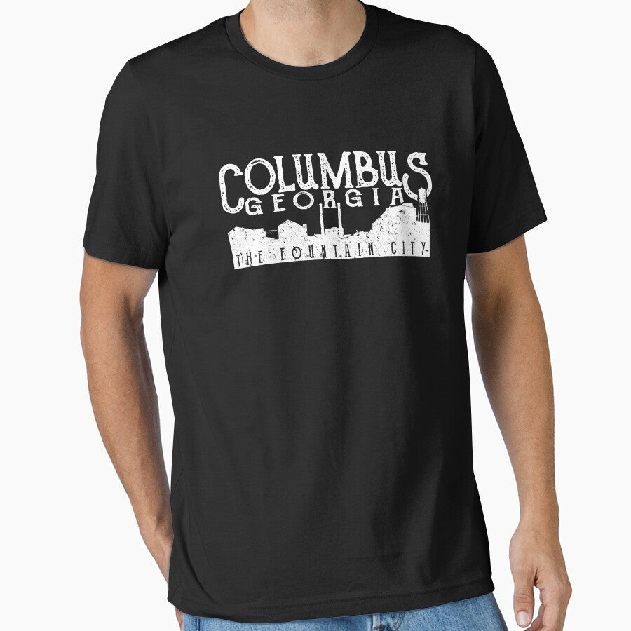 Columbus Georgia Retro Vintage Distressed Skyline Design by JakeRhodes