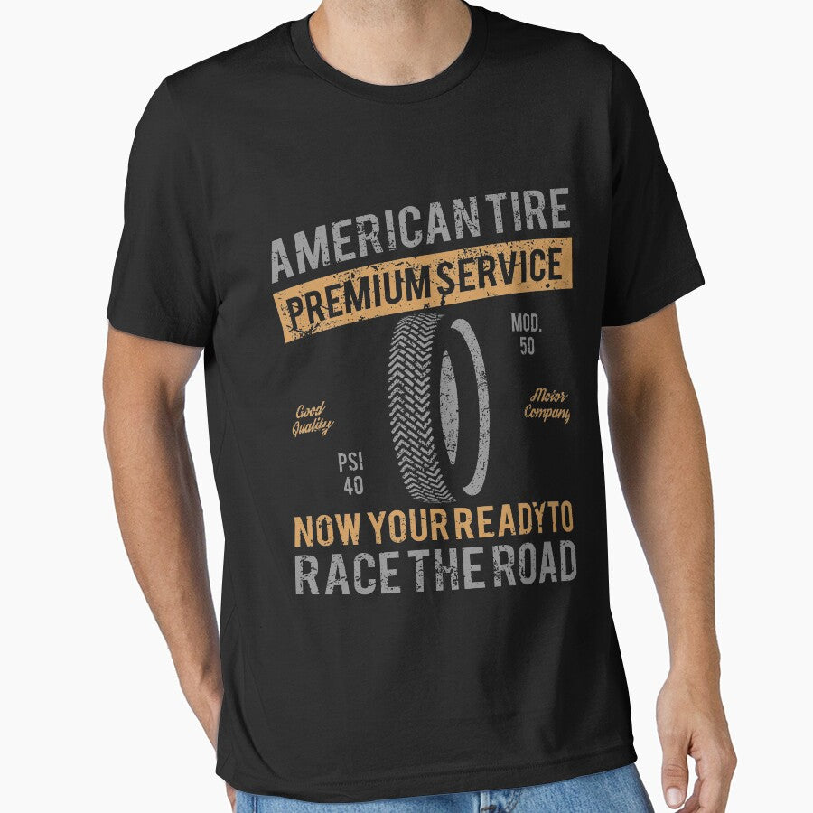 American Tires Retro Vintage Distressed Advertisement Design by JakeRhodes