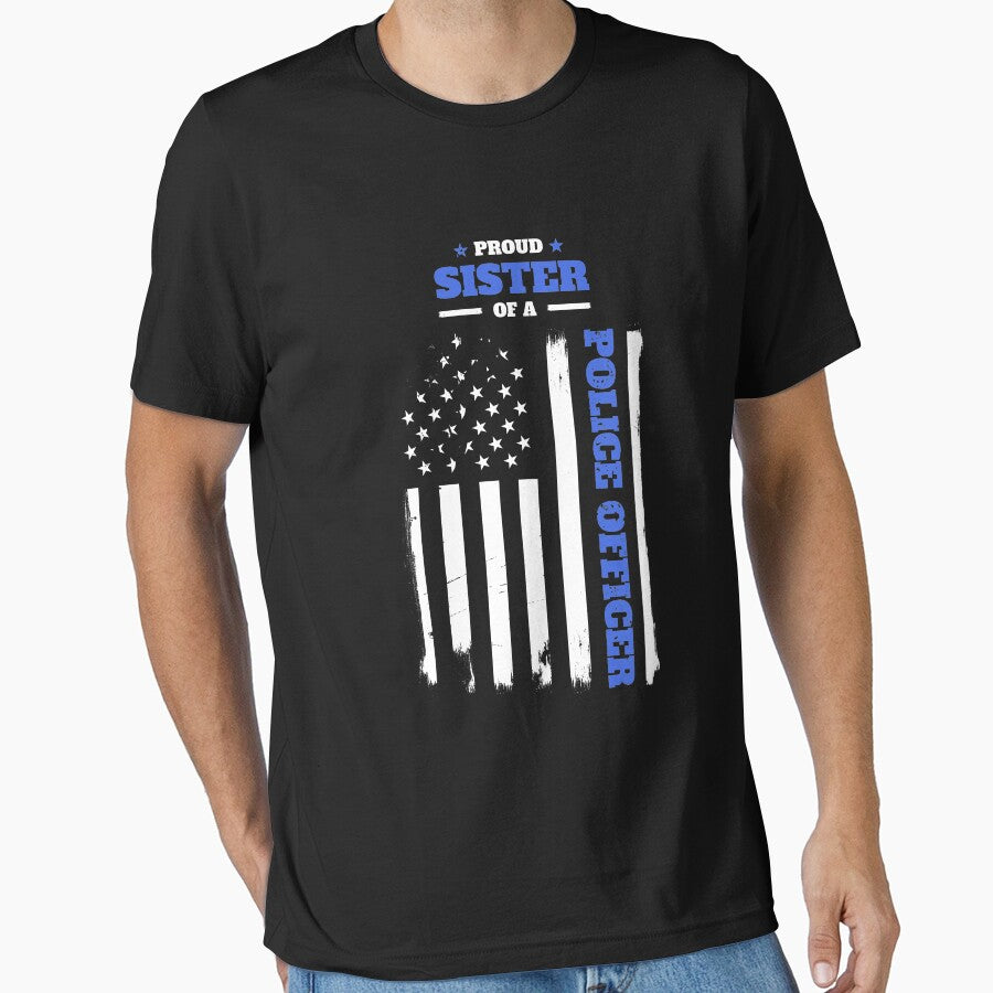 Proud Sister of a Police Officer Distressed Flag by LarkDesigns