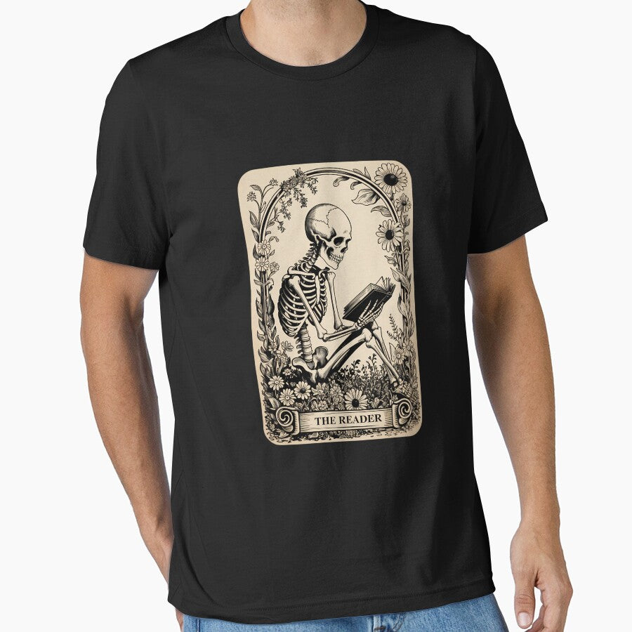 The Reader Tarot Card Funny Book Lover Skeleton Reading Book by AsteriskDatBArt