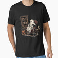 Funny Cozy Ghost Coffee with Black Cat Spooky Cute Halloween by CF_VintageDesign