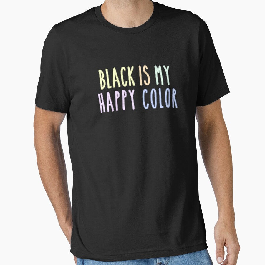 Funny Pastel Goth Gift Aesthetic Black Is My Happy Color by MintedFresh