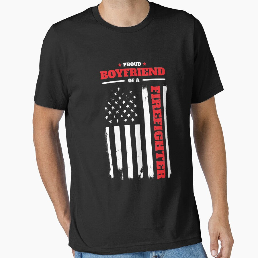Proud Boyfriend of a Firefighter Distressed Flag by LarkDesigns