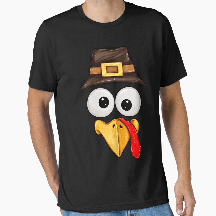 Funny Cartoon Turkey Face with Hat by mariejosee22