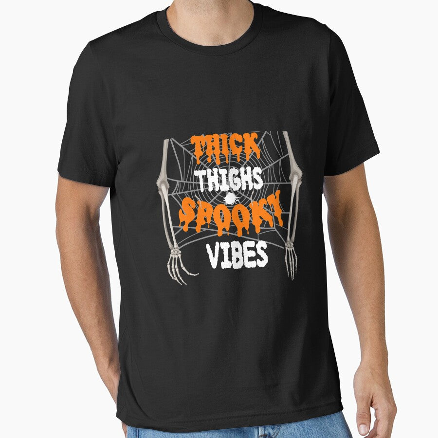 Thick Thighs And Spooky Vibes Halloween, Funny Halloween Shirt, 2021 Halloween,Spooky Vibes Shirt,Funny Spooky Vibes Shirt by MoradovT-shirt